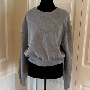 Wild Fable Grey Cropped Crewneck Sweatshirt L Casual Loungewear Cozystyle Warm